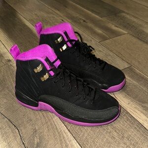 Violet and Black Gradeschool Jordan 12’s
